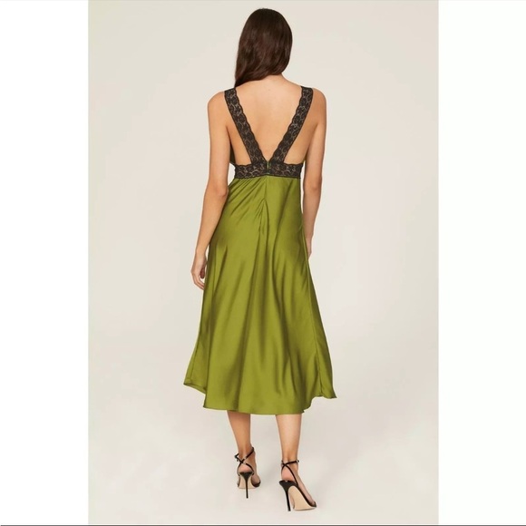 Samantha Sipos-Nasrin Green Sleeveless Midi Slip Dress. Size Small - Picture 3 of 12